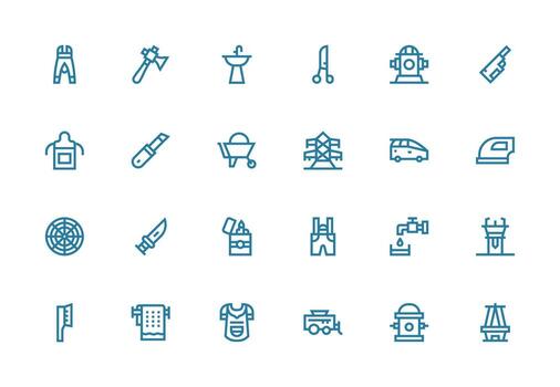 Utility featuring 24 Icons in Thick Line Line Design Icon Set for Web vector