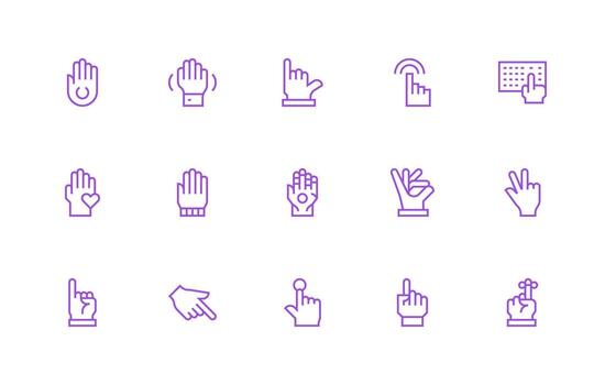 15 hacer clic íconos en regular línea estético sencillo íconos para interfaz y wireframes vector