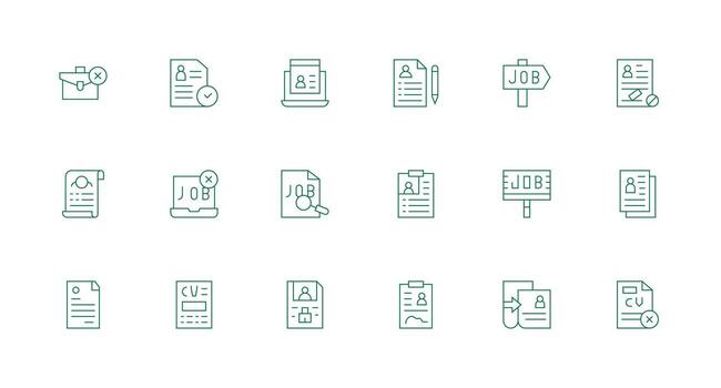 Minimal Line Icons from Resume Set with 18 Vectors Display Icon Pack