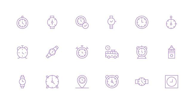 puntualidad conjunto con 18 mínimo línea íconos moderno icono conjunto vector