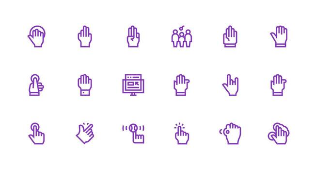 18 Icons for Interact in Strong Stroke Line Format UI Icon Set vector