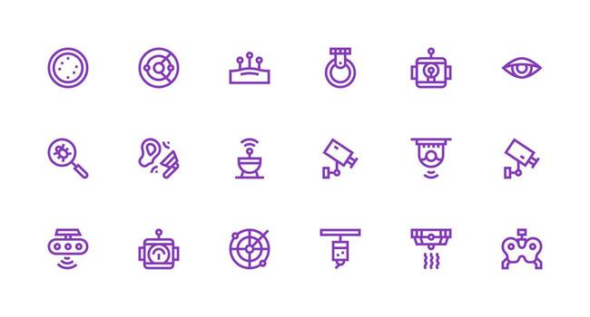 Strong Stroke Line Icons from Detection Set with 18 Vectors UI Icon Set