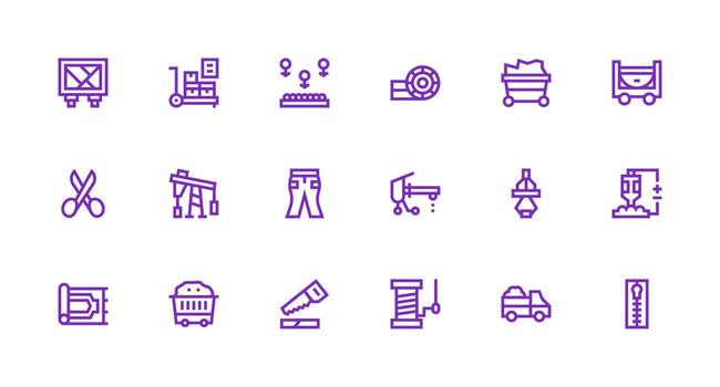 18 Icons for Material in Strong Stroke Line Format Multi-Purpose Icon Pack for Templates vector