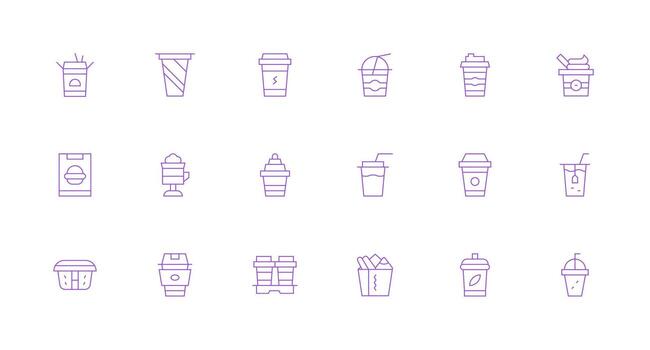 To Go Design Icons featuring 18 in Minimal Line Style Simplified Icon Pack for Visual Tools vector