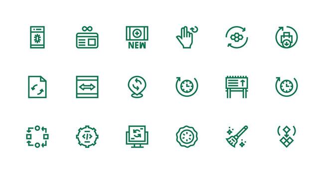 actualizar conjunto con 18 fuerte carrera línea íconos icono paquete para ui vector