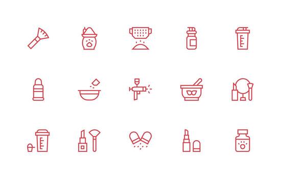 15 íconos para polvo en regular línea formato multi-estilo icono colección vector