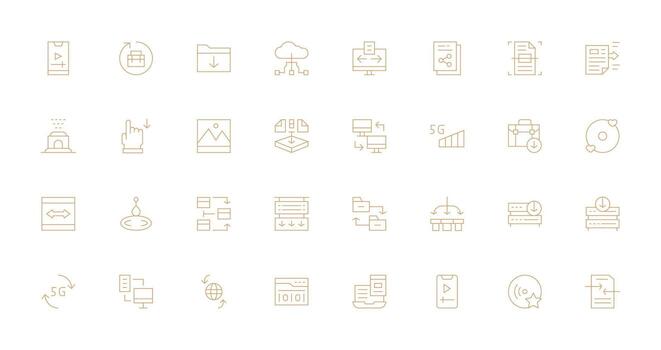 32 Thin Line Style Icons from Download Collection Flexible Icon System for Web Interfaces vector