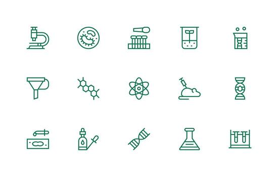 Laboratory featuring 15 Icons in Regular Line Design Pixel Perfect Icon Set vector