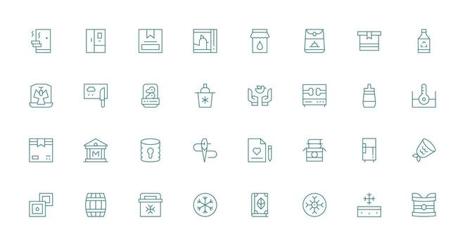 Preservation Design Icons featuring 32 in Thin Line Style Interface Icons for Daily Use vector