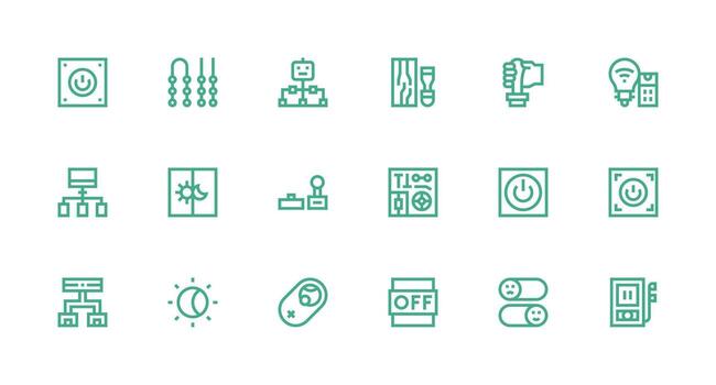 Strong Stroke Line Icons from Switch Set with 18 Vectors Digital Product Icons for Fast Delivery