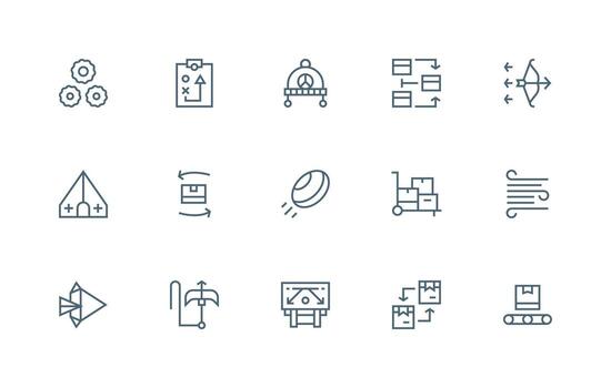 movimiento visual paquete conteniendo 15 regular línea íconos tablero icono serie vector