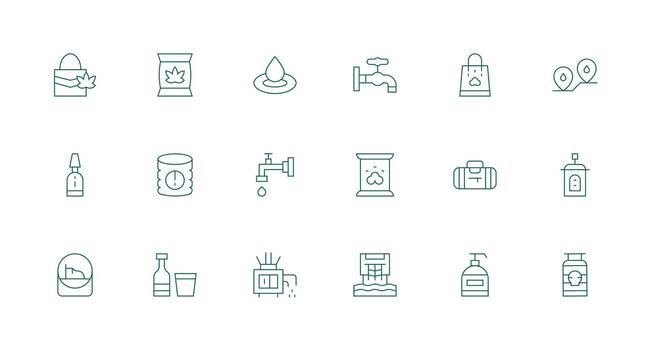 suministro icono conjunto con 18 mínimo línea gráficos de múltiples fines icono conjunto vector