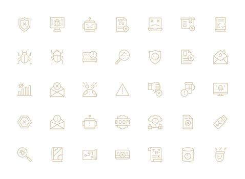 35 ligero línea íconos para error gráficos listo para la interfaz de usuario icono colección vector