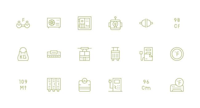 mínimo línea íconos desde unidad conjunto con 18 vectores usuario interfaz íconos para digital productos