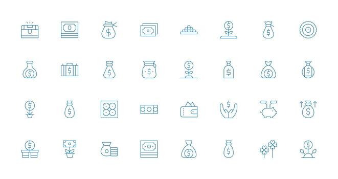 Thin Line Icons from Wealth Set with 32 Vectors Customizable Icon Series for Mobile Screens