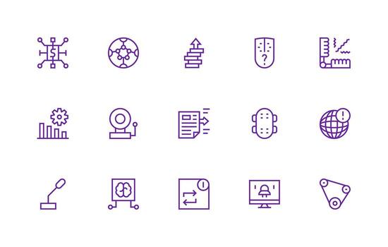 15 Regular Line Style Icons from System Collection Customizable Icon Series for Mobile Screens vector