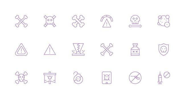 18 Minimal Line Designs for Unsafe Icons Dashboard Icon Series vector