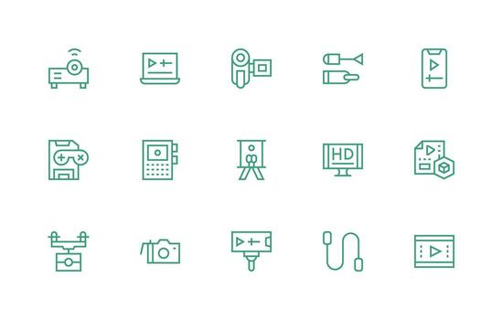 Icon Collection with 15 Regular Line Designs Core Icon Collection for Daily Tasks vector