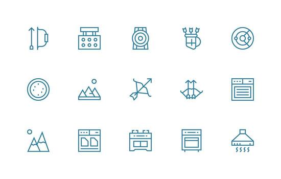Range Set with 15 Regular Line Icons Icon Pack for UI vector