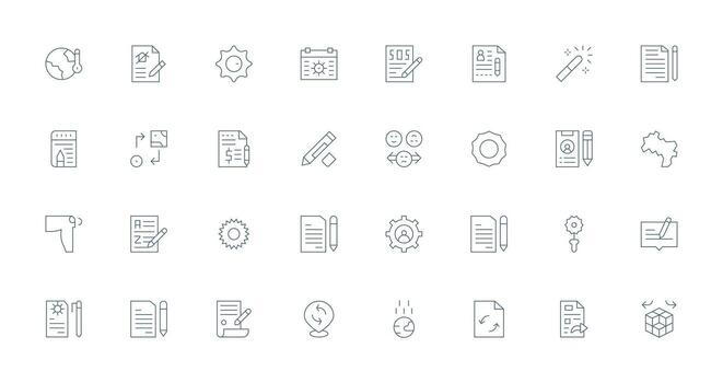 32 Thin Line Vectors for Change Theme Basic Icon Series