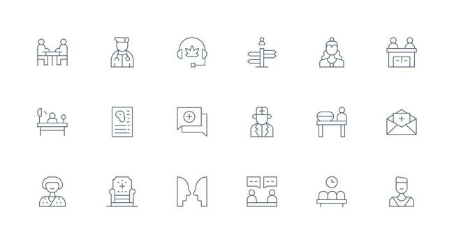 Minimal Line Style Consultation Icons with 18 Vectors Minimal Icon Set for Interface Projects