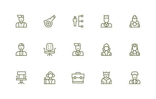 15 Regular Line Icons for Executive Graphics Web and App Icon Pack Collection vector