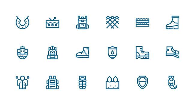 18 Strong Stroke Line Icons for Durable Graphics Multi-Style Icons for Creative Projects vector