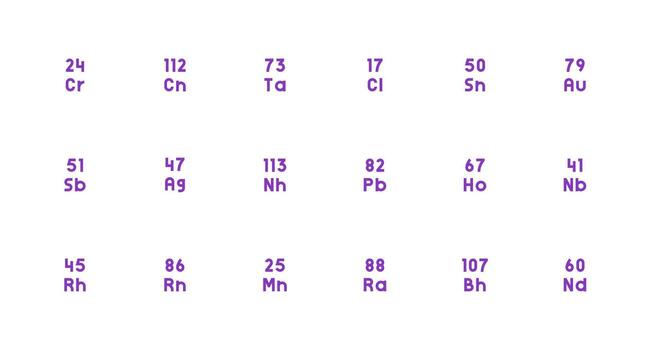 Strong Stroke Line Style Periodic Table Element Icons with 18 Vectors Sharp Icons for Presentations