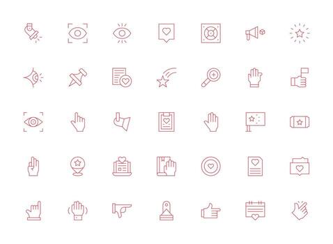 Light Line Icons from Highlight Set with 35 Vectors Digital Icon Collection