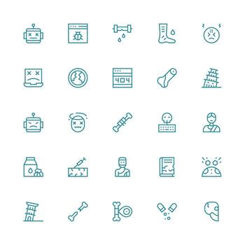 Broken featuring 25 Icons in Medium Stroke Outline Design Icons Built for Visual Consistency Pack vector