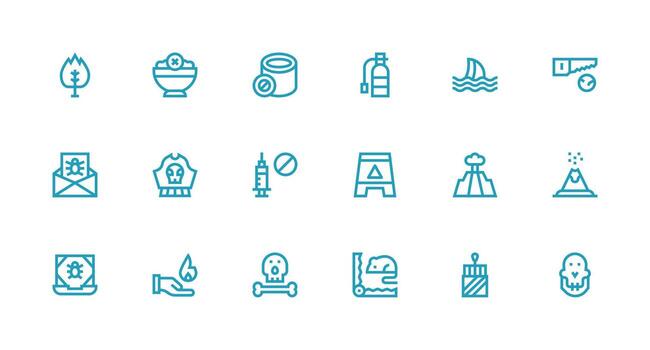 18 Strong Stroke Line Designs for Danger Icons Icons Built for Visual Consistency Pack vector