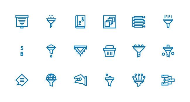 18 Strong Stroke Line Vectors for Sorting Theme Interface Icons for Daily Use