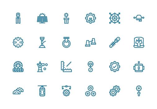 24 Thick Line Line Style Icons from Mechanism Collection Multi-Purpose Icon Pack for Templates vector