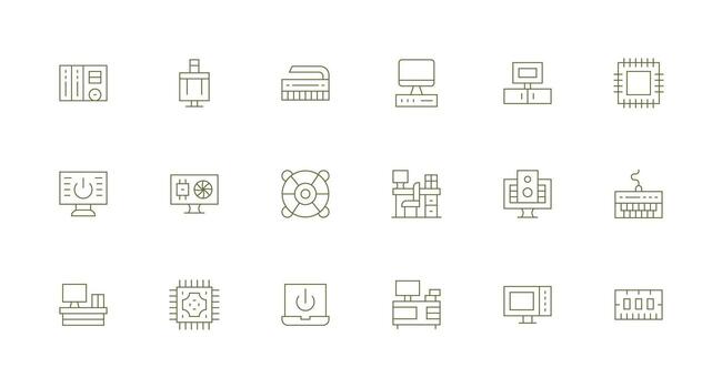 Minimal Line Icons from Pc Set with 18 Vectors Interface Icon Collection for Daily Projects