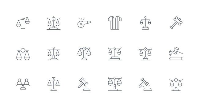 18 Minimal Line Icons for Arbitration Graphics Modern Icon Set vector