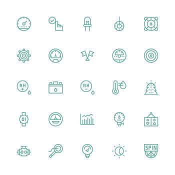 Indicator Visual Pack containing 25 Medium Stroke Outline Icons Essential Icons for Rapid UI Building vector
