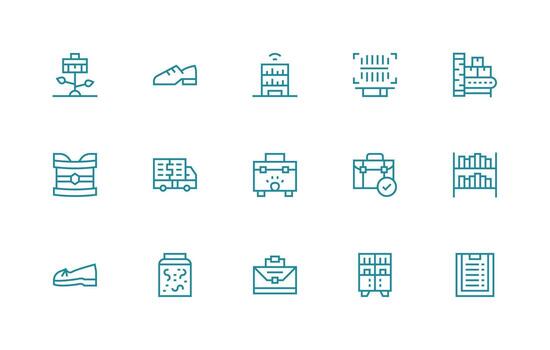 15 Icons for Inventory in Regular Line Format Simple Icon Pack vector