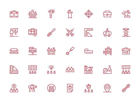 35 Regular Clean Line Style Icons from Workshop Collection Neatly Designed Icons for Web Platforms vector