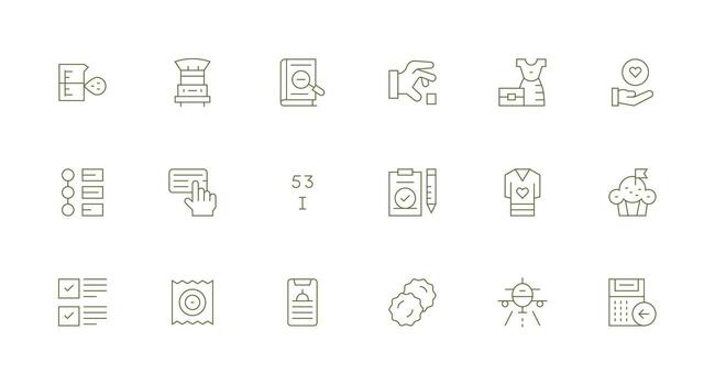 18 mínimo línea estilo íconos desde articulo colección sencillo íconos para interfaz y wireframes vector