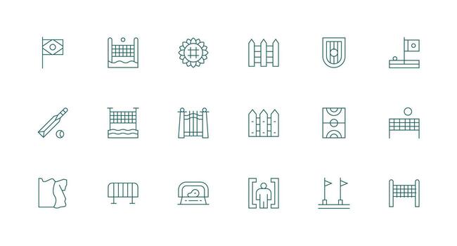 mínimo línea estilo Perímetro íconos con 18 vectores sencillo icono paquete