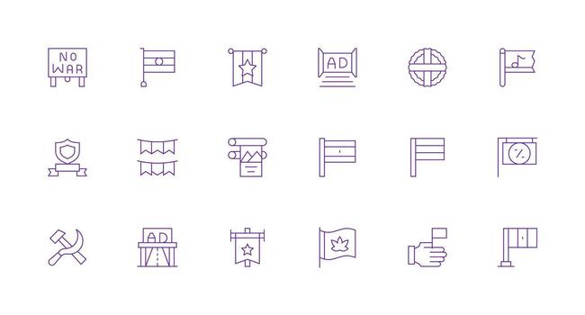 Minimal Line Icons from Banner Set with 18 Vectors Organized Icon Pack for Quick Access