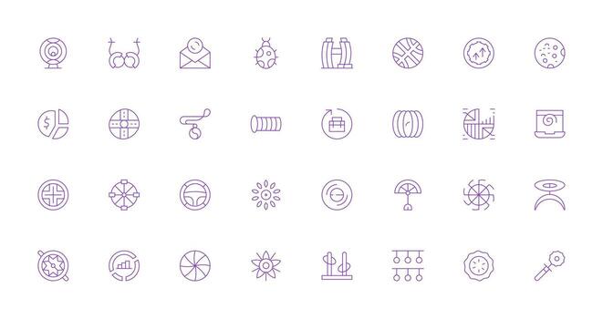 32 Delgado línea estilo íconos desde circular colección esencial íconos para rápido ui edificio vector