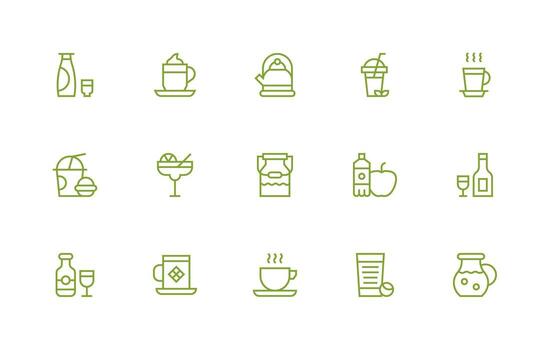 15 Regular Line Style Icons from Beverage Collection Neatly Designed Icons for Web Platforms vector