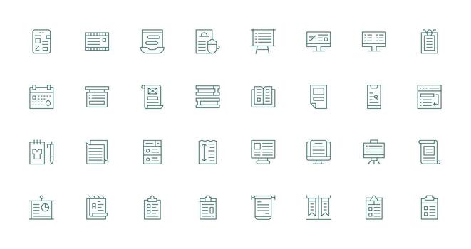 32 Thin Line Designs for List Icons Interface Icon Collection for Daily Projects vector