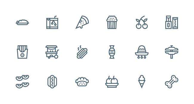 Strong Stroke Line Icons from Snack Set with 18 Vectors Flexible Icon System for Web Interfaces