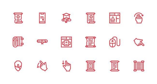 18 fuerte carrera línea íconos para Desplazarse gráficos de múltiples fines icono paquete para plantillas vector