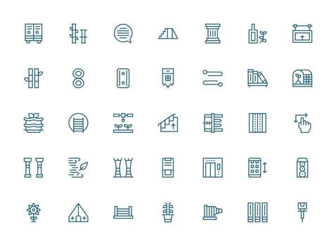 regular limpiar línea estilo vertical íconos con 35 vectores de confianza íconos para todas interfaces