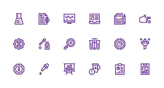 18 Strong Stroke Line Designs for Analysis Icons Icons Built for Visual Consistency Pack vector