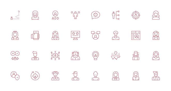 32 Thin Line Vectors for User Theme High-Resolution Icons for Any Platform