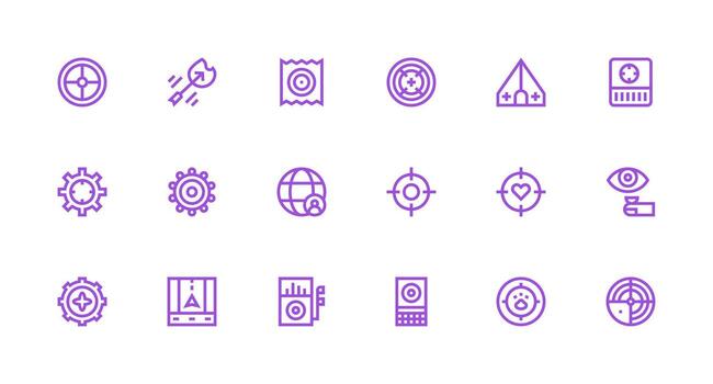 Strong Stroke Line Icons from Target Set with 18 Vectors Neutral Style Icons for Any Project
